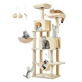 キャットタワー 大型猫用 170CM 室内猫用キャットタワー きゃつとタワー 7本の爪とぎポール 2