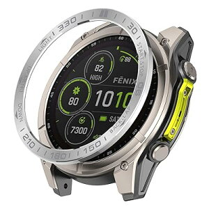 for Garmin�K�[�~�� Fenix 8 AMOLED 47mm �x�[�������O �ی샊���O �X�e�����X �J�o�[ �P�[�X ���h�~