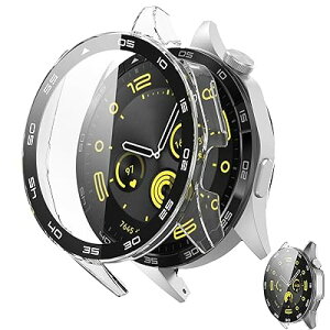 For HUAWEI WATCH GT 4 46mm �J�o�[ �t�@�[�E�F WATCH GT 4 46mm �ی�P�[�X �����K���X�t�B����+���ϏՌ�
