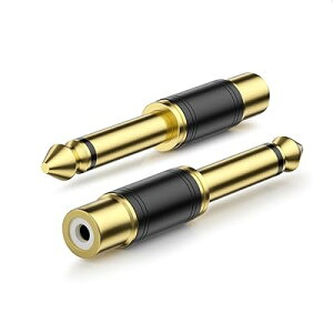 6.35mm�I�X to RCA���X�ϊ��A�_�v�^�[ 6.35mm���m���� �����b�L�R�l�N�^2�Z�b�g-�u���b�N