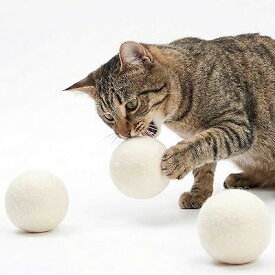 猫 おもちゃ ボール 天然 ウールボール 3セット 屋内 猫用 フェルトボール コロコロ 直径5.5cm