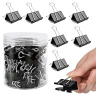25mm ダブルクリップ ブラック 100個入り 事務用品 書類整理 金属製 り クリップ 文房具 オフィ