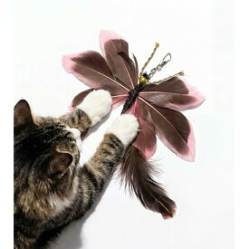 猫 おもちゃ 猫じゃらし 天然羽 猫のおもちゃ 羽根付き ねこじゃらし 頑丈 猫 おもちゃ 一人