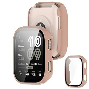 �Ή� Amazfit Bip 6 �P�[�X �Ή� 46mm �y�� PC+�����K���X amazfit bip 6 �p �ی�J�o�[ �����x �����ȒP �ϏՌ� �S�ʕی� Amazfit Bip 6 �J�o�[ 46mm �Ή� (�s���N)
