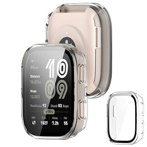 �Ή� Amazfit Bip 6 �P�[�X �Ή� 46mm �y�� PC+�����K���X amazfit bip 6 �p �ی�J�o�[ �����x �����ȒP �ϏՌ� �S�ʕی� Amazfit Bip 6 �J�o�[ 46mm �Ή� (�N���A)