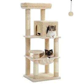 (ぺテぺラ) キャットタワー スリム コンパクト 猫タワー 据え置き 置き型 省スペース ハンモ