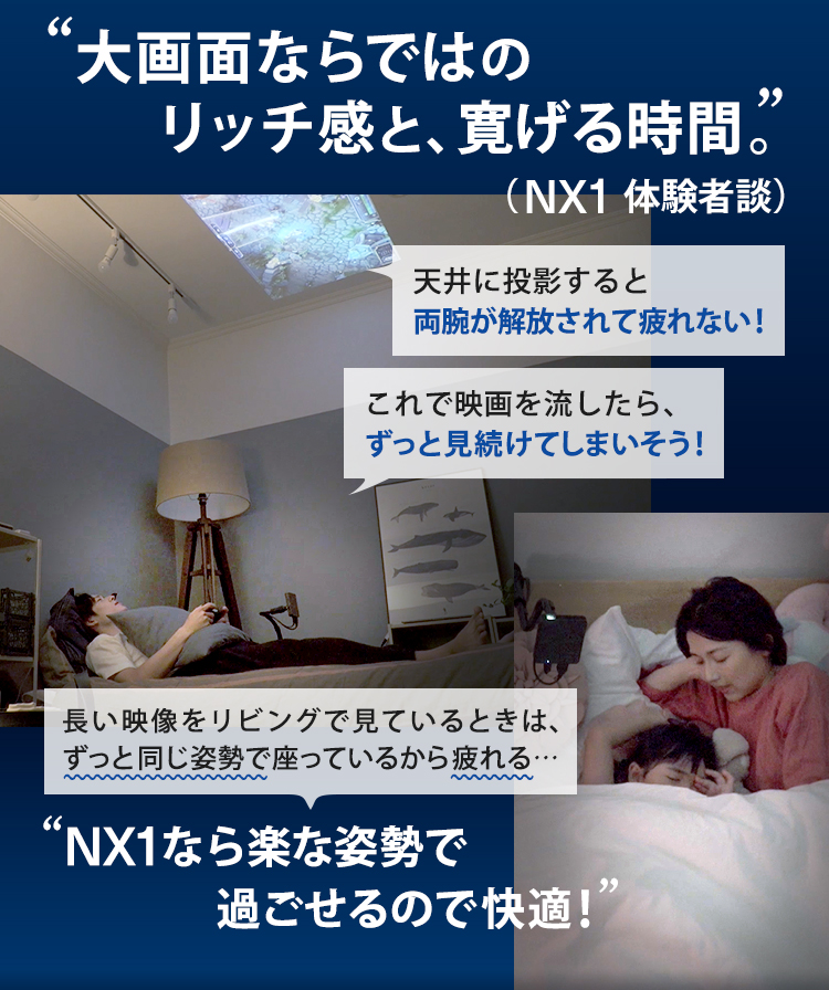 テレビ/映像機器 プロジェクター 楽天市場】プロジェクター ベッドルーム NX1 ホームプロジェクター 