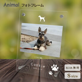 【名入れ無料】送料無料 フォトフレーム ペット 犬 いぬ イヌ ミニチュアシュナイザー ペットグッズ 写真立て 写真入れ 写真たて 名入れ 名前入り 文字入れ 仏具 動物 フォトスタンド ペット用品 アクリル ギフト メモリアル フォト フレーム ペットメモリアル 記念品