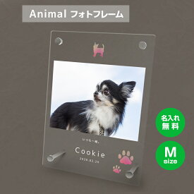 【名入れ無料】送料無料 フォトフレーム M ペット 犬 いぬ イヌ チワワ 小型犬 ペットグッズ 写真立て 写真入れ 写真たて 名入れ 名前入り 文字入れ 仏具 動物 フォトスタンド ペット用品 アクリル ギフト メモリアル フォト フレーム ペットメモリアル 記念品