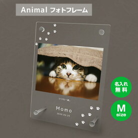 【名入れ無料】送料無料 フォトフレーム M ペット 猫 ねこ ネコ ペットグッズ 写真立て 写真入れ 写真たて 名入れ 名前入り 文字入れ 仏具 動物 フォトスタンド ペット用品 アクリル ギフト メモリアル フォト フレーム ペットメモリアル メモリアルグッズ 誕生日 記念日