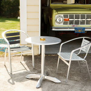 DULTON �_���g�� ALUMINUM ROUND TABLE 60 �A���~�j�E�� ���E���h �e�[�u�� 60 �C���_�X�g���A�� �K�[�f�� �o���R�j�[