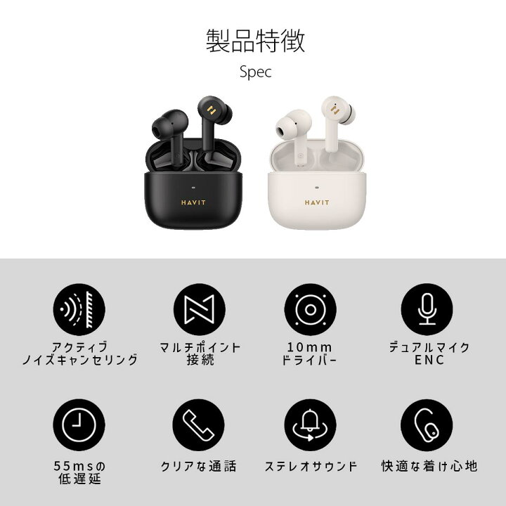 楽天市場】【クールなデザイン】ワイヤレス イヤホン ノイズキャンセ 