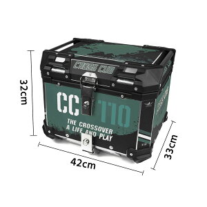 クロスカブ リアボックス 45L アルミ製 防水防塵 着脱しやすい 四角い 防犯対策 大容量 CC110 トップボックス 軽量 キーロック可能 取り付けベース付き トップケース 四角型バイク用 リヤボッ