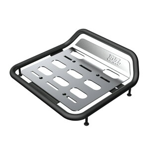 フロントキャリア スーパーカブ クロスカブ 110ブラック 金属 丈夫 一体感 ツーリング ラージキャリア フラットタイプ 荷台 外装【取り寄せ】