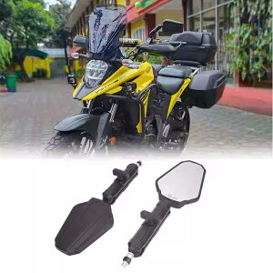 V-ストローム250SX v strom 250sx Vストローム 250SX ミラー 角度自由調整 バイクミラー 左右セット 白い鏡面 ブラック ミラー カスタム 改造パーツ【取り寄せ】