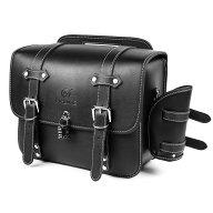 HI-LINE バイク サイドバッグ サドルバッグ 15L 大容量 ドリンクホルダー付属 金具防錆 小物収納 ダイヤ…