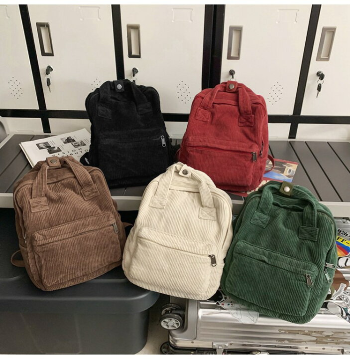 楽天市場】バックパック レディース コーデュロイ 小型 軽量 可愛い 
