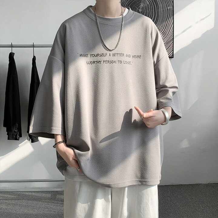 楽天市場】夏服 メンズ tシャツ 七分袖 涼しい ゆったり 大きい サイズ 