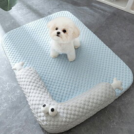 ペット ベッド クッション マット 犬 猫 夏用 接触冷感 枕付きマット あごのせ ソフト ペット用ベッド 寝心地 おしゃれ ひんやり 洗える 滑り止め 通気性 クール 涼しい 快適 暑さ対策 小型犬 中型犬