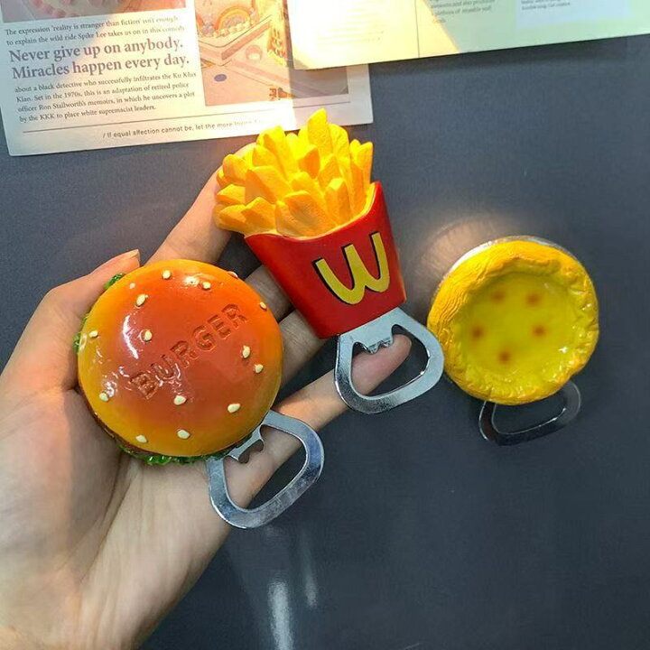 楽天市場】【2個セット】栓抜き 冷蔵庫マグネット 磁石 マクドナルド 