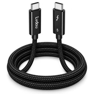 Lvdou USB-C Thunderbolt 5 �P�[�u�� 1m 240W PD�Ή� �ő�120Gbps �����f�[�^�]�� 16K@60Hz/4K@144Hz�f���o��USB-C �T���_�[�{���g5 �P�[�u�� [Thunderbolt 4/3�EUSB4