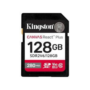 Kingston �L���O�X�g�� SDXC�J�[�h 128GB �ő�280MB/s UHS-II V60 4K Canvas React Plus SDR2V6/128GB ���i�������ԕۏ�