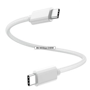 USB4�Z���P�[�u��(0.3M)40Gbps�����f�[�^�]��4K@144Hz�f���o��240W�}���[�d���ϋv�����i�C�����҂ݍ��ݗ��܂�h�~��USBC�f�[�^�[�d��Typec�P�[�u��Thunderbolt4�AMacBook