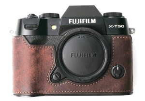 CLC handmade�Ή� Fuji X-T50 ��p �J�����P�[�X �J�����J�o�[ �J�����o�b�O �{�v �y�����z���w���v�{��+��ŖD�����ƌ`�̃s���ō���Ă��܂�+���^���x�[�X�v���[�g3-in-1�f�U�C�� (Dark Brown)