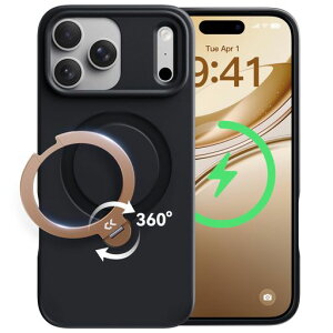 �y�㎿�d�グ�E���O�W���S�[���h�zCASEKOO iPhone 17 Pro �p �P�[�X 360�x��]�X�^���h MagSafe�Ή� �ČRMIL�K�i 360°�S�����ϏՌ� ���c���� �ϏՌ� MagSafe�Ή� �}�b�g�d�グ ���ϖh�~ ���C�����X�[�c