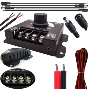 CTRICALVER�P�FLED���C�g�X�g���b�v�X�C�b�`������PWM�����R���g���[���[12V-24V30A+�I�X�E���XDC�R�l�N�^2�g+22AWG2�c�P�[�u��5m