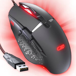 CYDC309PRO�Q�[�~���O�}�E�X12800���߉\DPI8�v���O�����{�^���}�E�X�L���G���S�m�~�N�X�f�U�C��USB�Q�[�~���O�}�E�XLED�ċz���C�g�݊���Windows10�A8�A7�AVista�AXP�AMacOS/Linux