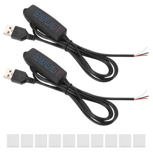 PATIKIL 4.92ft LED�X�g���b�v�����X�C�b�`�A2�Z�b�g DC5V �{�^����U S B�C�����C���X�C�b�` �s�O�e�[���P�[�u�� ���邳�����\ �R���g���[���[�t�� LED���[�v���C�g�p�A��