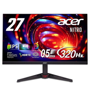 Acer 27�C���` WQHD 10��7000���F IPS ����� 320Hz 0.5ms(GTG) AMD FreeSync Premium DCI-P3 90% HDR10 �u���[���C�g�V�[���h HDMI 2.1 DisplayPort v1.4