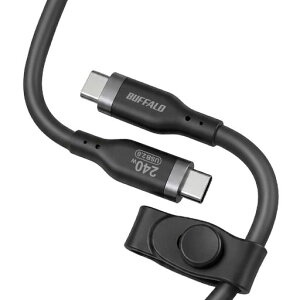 �o�b�t�@���[ USB C to C �P�[�u�� 2m �u���b�N PD 240W �}���[�d �V���R�� ���ϋv BSU2CCY2420BK/N