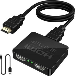 Yasoku HDMI ���z�� 1����2�o�� ��� ���D�݂�2��̃f�B�X�v���C�ɓ����o�͉\ �X�v���b�^�[ �ĕ�����ʏo�͉\ PS5/Xbox/HDTV/DVD/PC/fire tv