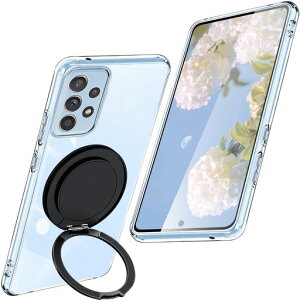 Galaxy A53 5G �P�[�X �N���A �}�O�l�b�g���� �����O�t�� TPU �M�����N�V�[ A53 / SC-53C / SCG15 �J�o�[ ��p �����O�t�� �X�^���h�@�\ �c�����Ή� �ԍڃz���_�[ �ϏՌ� ���^ �P�[�X