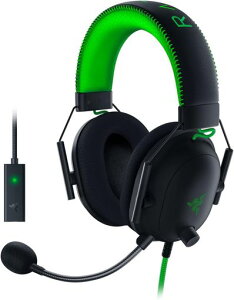 Razer BlackShark V2 Special Edition �Q�[�~���O�w�b�h�Z�b�g Black/Green USB�T�E���h�J�[�h�t USB 3.5mm�A�i���O THX 7.1ch �`�^���R�[�g50mm�h���C�o�[ �P��w�����}�C�N