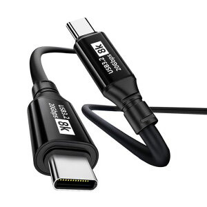 USB-C �P�[�u�� 1M 8K@60Hz �f���o�� 100W PD�����[�d 20Gbps �f�[�^�]�� USB 3.2 Gen 2x2 Thunderbolt 3�݊� �X�}�z/PC/�^�u���b�g/�Q�[���@�Ή�