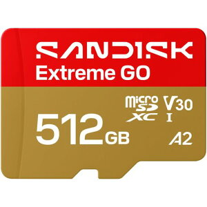 SANDISK �T���f�B�X�N 512GB Extreme GO microSD UHS-I �J�[�h 5K & 4K UHD�r�f�I �ǎ�240MB/�b ����160MB/�b A2 U3 V30 SDSQXGN-512G-GN6MN
