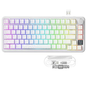 ZIYOULANGxATTACKSHARKX85PRO�Q�[�~���O�L�[�{�[�h3���[�hGasket�\���f�B�X�v���C�t���u���[�x���[���z�b�g�X���b�v�\���C�����X2.4G����bluetooth5.0USB�L���L�[�}�b�v�v���O����