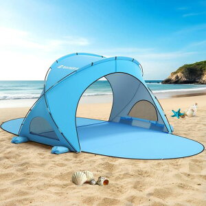 Raynesys�r�[�`�e���g�T���V�F�[�h�e���g3�l�p205*140*132cm�T���V�F�[�h�������Ռ����T�C�h�h�A�J���ʋC���݉c�ȒP�R���p�N�g���[�r�[�`/�l��/����/�L�����v/�s�N�j�b�N/�^����Blue