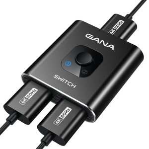 HDMI�ؑ֊� 4k@60hz HDMI���z��AGANA �o���� hdmi�Z���N�^�[ �A���~�j�E�� 1����2�o��/2����1�o�� �蓮 �؂�ւ��� �R���p�N�g Xbox PS5/4/3 DVD�v���[���[Fire Stick�K�p
