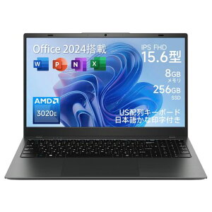 ZRASU �m�[�g�p�\�R�� Office 2024���� 15.6�^ 3020e(�ő�2.6GHz) 8+256GB 1920x1080 IPS�t�� FHD �y�� ���{�ꂩ�Ȉ� PC�m�[�g USB3.2 Gen1x2