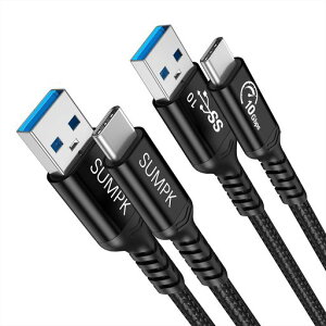 USB C�P�[�u�� 10Gbps [1m 2�{], SUMPK 60W�}���[�d USB C 3.1 Gen 2 �����f�[�^�]�� Android Auto�ACarPlay�AiPhone 16/15�ASamsung S23�AiPad�AMacBook�݊�