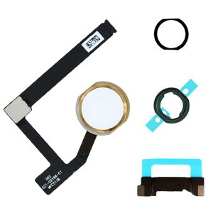Dedyel iPad Mini 5 2019 7.9�C���` A2133 A2124 A2125 A2126 �p �z�[���{�^�������i(�t���b�N�X�P�[�u���R�l�N�^�[�t��)- �z���C�g(�S�[���h�����O)