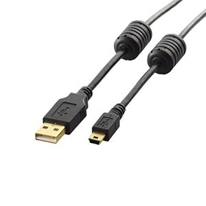 �G���R�� USB�P�[�u�� �yminiB�z USB2.0 (USB A �I�X to miniB �I�X) �t�F���C�g�R�A�t 2m �u���b�N U2C-MF20BK