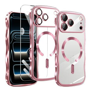 tuulaasii for iPhone 17 Pro �p �P�[�X �N���A MagSafe�Ή� �yHD�t�B�����t�� �z���C�����X�[�d�Ή� TPU �E�F�[�u�f�U�C�� �\�t�g ����~�� ���� ������� ���^ �y�� �ϏՌ� �g�^ ���˂��� �o���p�[