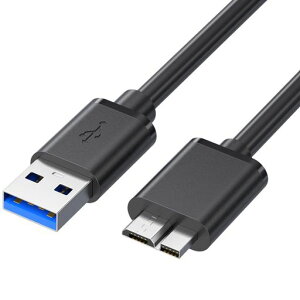 MicroB USB3.0�P�[�u��USB-A�I�X to microB�I�X �n�[�h�f�B�X�N�P�[�u�� �O�t��HDD/SSD �n�[�h�h���C�u/HD�J�����ȂǑΉ� �}�C�N��B�ϊ��P�[�u�� �����f�[�^�]�� 1m (�u���b�N)