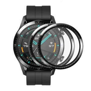 BUITFOU HUAWEI(�t�@�[�E�F�C) WATCH GT 4 46mm ��p �ی�t�B���� PET ������ 3D �Ȗ� �����ߗ� �t���ی� �L�Y�h�~ �h�o �Ռ��z�� �w��h�~ ������ �s�N�Z���E�H�b�` �Ή� 2 ���Z�b�g