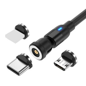 �}�O�l�b�g�[�d�P�[�u��3in1USB�P�[�u���}���[�d360�x+180�x��]���Ύ��C�h�o���E���}�C�N��USBType-C�R�l�N�^�^�C�vcMicroUSBCable(1m)